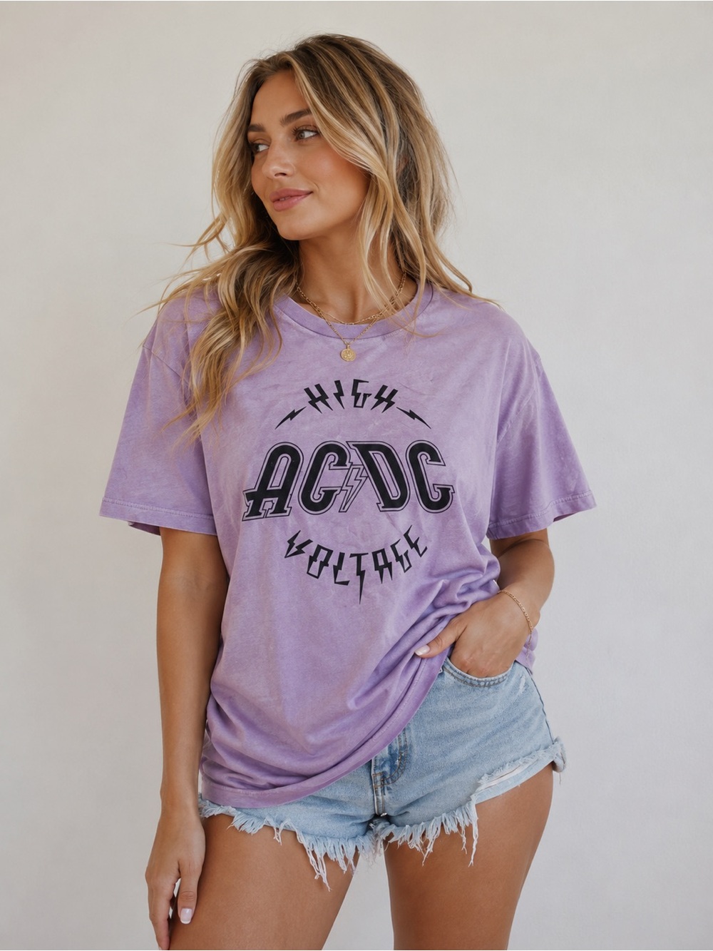 AC/DC NEW HIGH VOLTAGE 90’S GRAPHIC OVERSIZED BAND TEE SZ XL